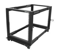 StarTech Rack de serveur 4POSTRACK12U 12U 4 montants cadre ouvert roulettes gestion câbles