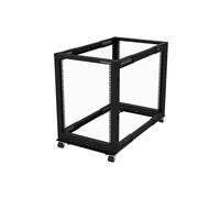 StarTech.com Rack Serveur Mobile 15U 4 Poteaux 19" Profondeur Ajustable 56-100cm, Charge 544kg, Acier, Roulettes & Pieds, Conforme EIA/ECA-310-E