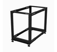 StarTech.com Rack Serveur Mobile 15U 4 Poteaux, Rack Réseau 19" 4 Poteaux avec Roulettes, Rack Roulant avec Profondeur Ajustable pour PC/AV/Données/Informatique - Roulettes, Pieds de nivellement ou Fi