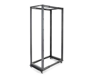 StarTech.com Rack Serveur Mobile 42U à 4 Montants, Rack Réseau 19 à 4 Montants avec Roulettes, Rack Roulant avec Profondeur Ajustable pour PC/AV/Données/IT - Roulettes, Pieds de Mise à Niveau ou Monta