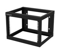 StarTech.com Rack serveur mural 6U à cadre ouvert - Profondeur de 45,7 cm - Rack cadre ouvert - 2 montants - montable sur mur - noir - 6U - 19