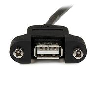StarTech.com Rallonge de câble USB 2.0 à montage sur panneau / goulotte A vers A de 60cm - F/M - Noir