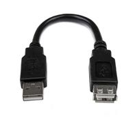 StarTech.com Rallonge USB 2.0 15cm - Câble d'extension USB-A mâle à femelle - noir - Câble d'extension USB - USB (M)