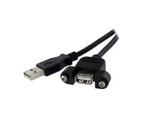 Startech Panel Mount Usb Cable A To A 30 Cm One Size Black