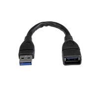 StarTech.com Rallonge USB 3.2 Gen 1 (5 Gbps) 0.15m, USB-A Mâle vers USB-A Femelle, Câble PVC noir, Blindage Aluminium Mylar, AWG 24/28