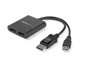 StarTech.com Répartiteur DisplayPort 1.2 à Deux Moniteurs, Adaptateur Multi-Moniteur DisplayPort vers 2x DP, Hub MST Double pour Ordinateur 4K 30Hz ou 1080p 60Hz, Alimentation par Bus USB - Windows Un