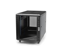 StarTech.com RK1236BKF Armoire Rack Serveur 12U 4 Montants 19" Acier/Aluminium 800kg avec porte verre, roulettes, rails ajustables (14-74cm), compatible EIA/ECA-310-E