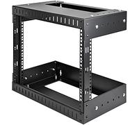 StarTech. com RK812WALLOA Rack d'équipement à cadre ouvert 8U 19" (8U 19 Rack réseau à montage mural - Profondeur réglable 12-20 2 postes à cadre ouvert pour AV/Data/)