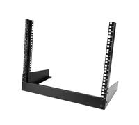 StarTech.com RK8OD Rack Serveur Bureau 8U 2 Montants Acier Noir, Charge 50kg, EIA/ECA-310-E, 504x292x410mm, Kit Vis/Écrous Cage M5 Inclus