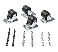 StarTech.com Heavy Duty Casters for Server Racks/Cabinets, Set of 4 Universal M6 2-inch Swivel Caster Kit, 45x75mm Pattern, Replacement Caster Wheels for 4 Post Racks, Steel/Plastic - 4-Pack...