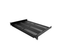 StarTech.com SHELF-1U-12-FIXED-V Étagère Rack 19" 1U Acier SPCC 2mm, Ventilé, Profondeur 305mm, Capacité 25kg, Conforme EIA/ECA-310-E, Noir, Kit de Montage M6