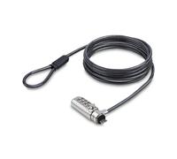 StarTech.com Slim Lock K-Slot Compatible, 6.6ft Combination Locking Cable - Câble de sécurité - noir et argent - 2 m - Conformité TAA