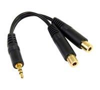 ST MUY1MFF - Câble audio, mâle jack de 3,5 mm vers 2x femelles, 0,15 m