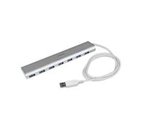 StarTech.com ST73007UA Hub USB 3.2 Gen 1 à 7 Ports, GbE, Aluminium, Alimentation Secteur, USB-A 5Gbps, Câble 0.98m, Chipset Genesys Logic GL3520