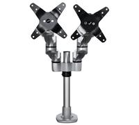 StarTech.com Desk Mount Dual Monitor Arm, Premium Articulating Monitor Arm, up to 27" VESA Mount Displays, Height Adjustable Monitor Mount, Rotating/Swivel/Tilt, Desk Clamp/Grommet, Silver - Easy & Quick Assembly (ARMDUALPS) kit de montage - bras réglable