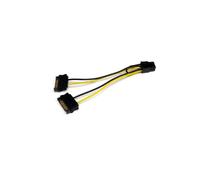 StarTech.com Câble adaptateur d'alimentation pour carte vidéo - 2x SATA vers PCIe 6 broches - 15 cm - câble d'alimentation - alimentation SATA pour Alimentation PCIe de 6 broches - 15 cm