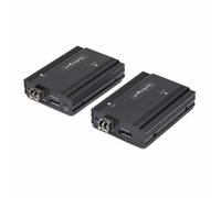 StarTech.com Extendeur KVM DisplayPort sur Fibre Optique, 4K 60Hz, Kit d'Extension de Console, Jusqu'à 300m (Multi-Mode) avec Modules SFP+ Pré-Installés, 3X USB HID