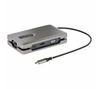 StarTech.com Station d'accueil pour adaptateur USB C multiport - USB-C vers DP Alt Mode/4k HDMI/VGA, station d'accueil pour ordinateur portable double écran, 100W PD, Ethernet, mini station d'accueil