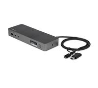StarTech.com Station d'accueil USB-A & USB-C - Station d'accueil universelle hybride pour ordinateur portable pour deux écrans 4K60Hz HDMI & DP - Hub USB 3.1, GbE - 60W Power Delivery - Windows, Mac &