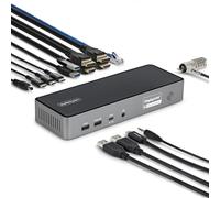 StarTech.COM Station d'accueil USB-C Triple Écran, Station de Recharge pour PC Portable 140W, HDMI 4K 60 Hz ou DisplayPort