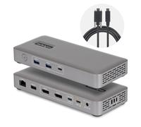 StarTech.com Station d'Accueil USB4, Double Sortie 4K Sans Pilote pour macOS et Windows, Station d'Accueil USB-C Universelle avec Chargeur d'Ordinateu