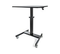 StarTech.com STSCART2 : Bureau Mobile Ergonomique Assis-Debout, 60x80cm, Hauteur Réglable 74-115cm, Acier/Bois, Charge 30kg, 4 Roues avec Blocage