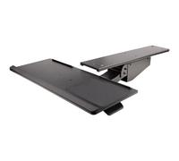 StarTech.com Support Clavier Coulissant sous Bureau - Tablette Clavier et Souris Ajustable en Hauteur - Mouvement Complet - 25 x 66cm - Porte Clavier avec Tapis Repose-Poignets Souris