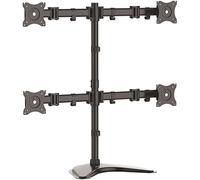 StarTech.com Support de bureau articulé pour quatre écrans à fixation VESA jusqu'à 27" - Support moniteur réglable multi-écrans - Acier pied - pour 4 moniteurs - noir
