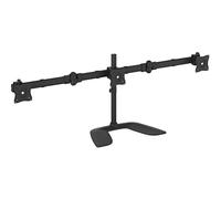 StarTech.com Support de bureau articulé pour trois écrans à fixation VESA jusqu'à 27" - Support moniteur en acier robuste et aluminium pied - bras réglable - pour 3 moniteurs - noir