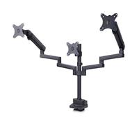 StarTech.com Support de Bureau pour 3 Écrans 27', VESA 75x75/100x100, Bras Articulé Réglable sans Outils, Pince en C/Passe-Fil, Support d'Écrans 27 po