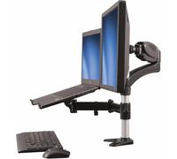 Startech.Com Support De Bureau Pour Écran Jusqu'À 27" - Bras Articulé Avec Support Pour Ordinateur Portable - Multidirectionnel (Armunonb)