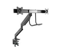 StarTech.com Support Double Écran ARMSLMBARDUO - VESA 75/100mm, 17-32", 16kg max, Pince/Oeillet, Inclinaison +/-10°, Pivotement 90°, Rotation 180°, Acier Noir