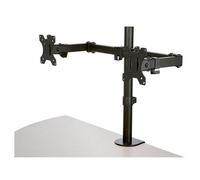 StarTech Bras double pour écran PC ARMDUAL2 – Aluminium, double articulation VESA jusqu'à 32" – Noir