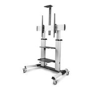 StarTech.com Support TV à roulettes pour Écrans Plats de 60 à 100 Pouces jusqu'à 100kg, Réglage en Hauteur, Chariot TV Mobile