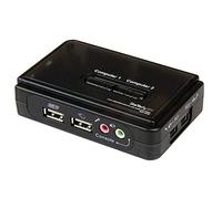 StarTech Kit commutateur KVM SV211KUSB 2 ports USB avec audio et câbles Noir