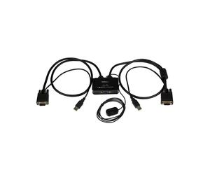 StarTech.com SV211USB Switch KVM 2 Ports VGA USB 2048x1536 avec Câbles Intégrés 0.85m, Contrôle par Bouton Déporté et Compatibilité Windows/macOS