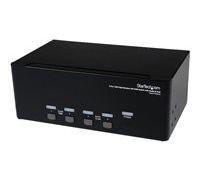 StarTech.com Switch Commutateur KVM USB 4 ports Sortie Vidéo DVI et Audio HUB USB 2.0 3 Ecrans Clavier Souris - Commutateur écran-clavier-souris/audio/USB - 4 x KVM / audio / USB - 1 utilisateur...