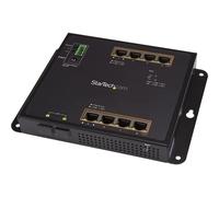 StarTech.com Switch Gigabit Ethernet géré à 8 ports PoE+ avec 2 connexions SFP - Fixation murale et accès en façade (IES101GP2SFW) - Commutateur - Géré - 8 x 10/100/1000 (PoE+) + 2 x SFP - fixation mu