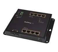 StarTech.com Switch Gigabit Ethernet géré à 8 ports PoE+ avec 2 connexions SFP - Fixation murale et accès en façade (IES101GP2SFW)
