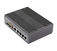 StarTech Commutateur ST IES1G52UP12V – 6 ports Gigabit, 4x PoE+ RJ45, 2x SFP – Montage DIN