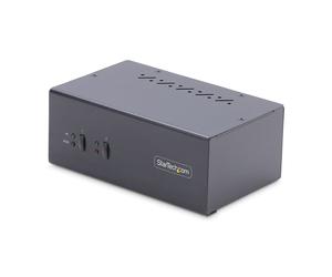 StarTech.com Switch KVM 2 Ports pour Deux Moniteurs, 4K60Hz, 2 Ports USB 5Gbps, 2 Ports USB 2.0 HID - Commutateur KVM DisplayPort avec Commutation par Touches, Conforme TAA - Protection ESD Niveau 3