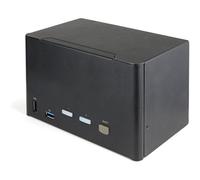StarTech.com Switch KVM 2 Ports Quadruple Écran DisplayPort - 4K 60Hz UHD HDR - Concentrateur KVM 4K DP 1.2 avec 2 Ports USB 3.0 (5Gbps) & 4 Ports USB 2.0 HID, Audio - Commutation Raccourci Clavier -