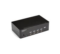 StarTech.com Switch KVM double affichage HDMI 4K 30 Hz à 4 ports avec hub USB intégré