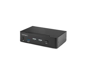 StarTech.com Switch KVM DisplayPort 2 Ports 8K60Hz/4K144Hz, USB 3.0, Audio 3.5mm, DP 1.4, Commutation Bouton/Raccourci, Indépendant OS, TAA