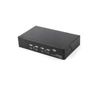 StarTech.com Switch KVM DisplayPort 4 Ports 4K60Hz USB 2.0 Hub Intégré (SV431DPUA2) UHD DP 1.2, Audio 7.1, Compatible TAA, Acier Noir