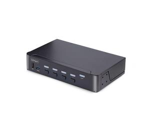 StarTech.com Switch KVM DisplayPort 4 Ports - 8K 60H/4K 144Hz, Écran Unique, DisplayPort 1.4, 2 Ports USB 3.0, 4x USB 2.0 HID, Commutateur KVM, Commutation par Bouton-Poussoir, Conforme TAA - Indépend