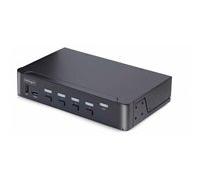 StarTech.com Switch KVM DisplayPort 4 Ports - 8K 60H/4K 144Hz, Écran Unique, DisplayPort 1.4, 2 Ports USB 3.0, 4x USB 2.0 HID, Commutateur KVM, Commutation par Bouton-Poussoir, Conforme TAA - Indépendant de l'OS