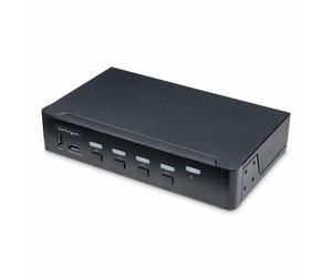 StarTech.com Switch KVM DisplayPort 4 Ports, Moniteur Unique 4K 60Hz, 6 Ports USB, Commutation par Touche de Raccourci et Bouton-Poussoir, DisplayPort 1.2, Commutateur KVM, Indépendant de l'OS, Confor