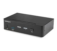 StarTech.com Switch KVM DisplayPort à 2 Ports - 4K60Hz - Écran Unique - Switch KVM USB UHD DP 1.2 à 2 Ports avec Hub USB 3.0 Intégré et Audio - Dell HP Apple Lenovo - Conforme TAA
