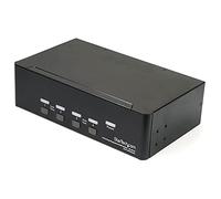 StarTech.com Switch KVM double affichage DisplayPort 4K 60 Hz à 4 ports avec hub USB 2.0 intégré